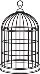 Birdcage Silhouette Vector Format – Decorative Black Wire Cage Artwork