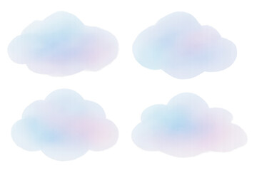 Pastel clouds drifting softly against transparent backdrop, evoking gentle, whimsical visual mood