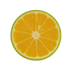 Orange-Lime Hybrid Slice with Green Rind