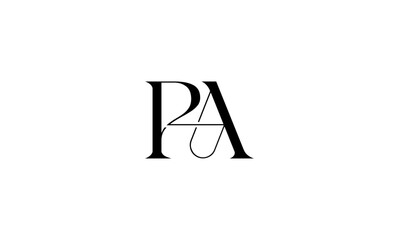 PA initial letters, monogram logo