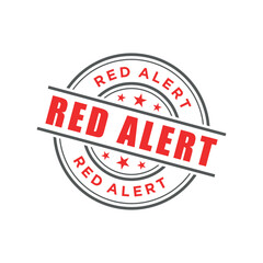 Fototapeta premium Red Alert Letter Rubber Stamp Vector Template