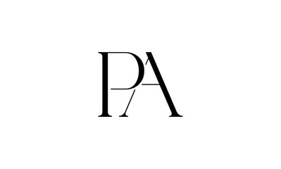 PA initial letters, monogram logo