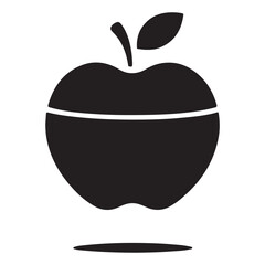 Minimal Black Apple Silhouette Vector