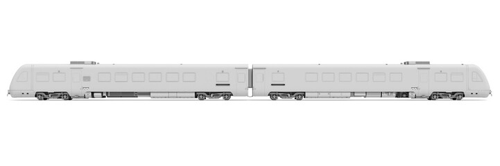 Passenger Train in Clay Style Render on White Background 3D Rendering