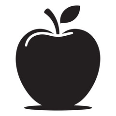 Minimal Black Apple Silhouette Vector