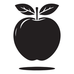 Minimal Black Apple Silhouette Vector