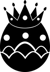Crown Pattern Doodle Easter Egg Silhouette Vector Illustration