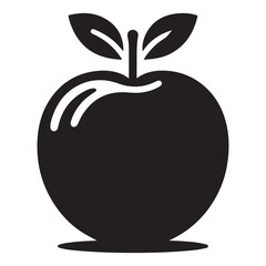 Minimal Black Apple Silhouette Vector