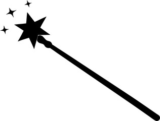 Magical Wand Silhouette Vector Illustration 