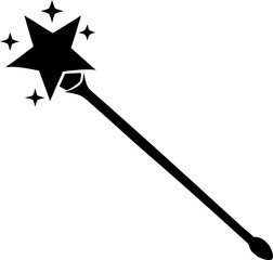 Magical Wand Silhouette Vector Illustration 