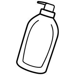 Clean Shampoo Bottle Outline Vector
