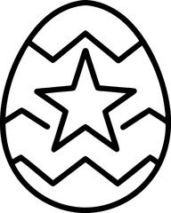 Obraz premium Star Pattern Doodle Easter Egg Outline Vector Illustration