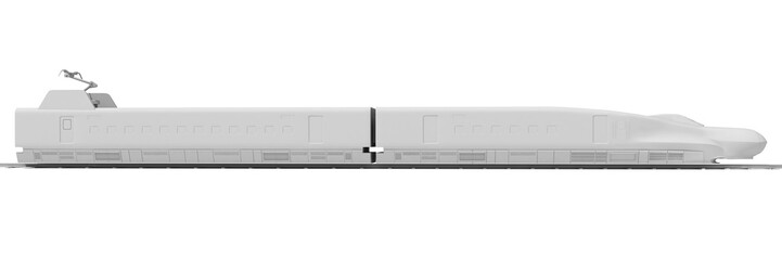 Passenger Speed Train in Clay Style Render on White Background 3D Rendering