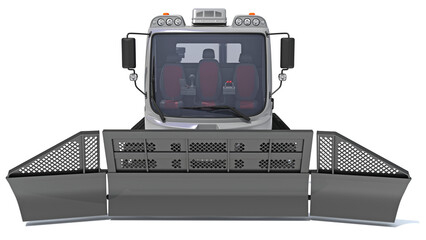 Snow Groomer Snowcat in Clay Style Render on White Background 3D Rendering