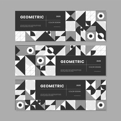Trendy abstract horizontal banner template with geometric concept. Able to use for social media cover, mobile apps, banners design, web or internet ads.