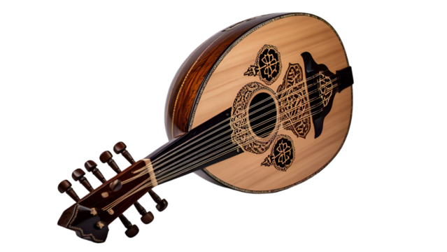 Arabic Oud Instrument – Isolated Traditional String Instrument on White