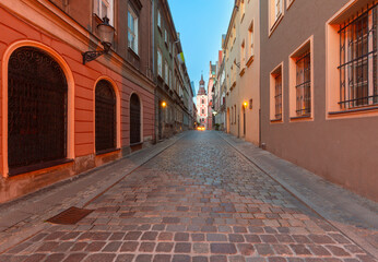 Fara Church at dawn in Poznan Poland