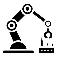Industrial Robot vector icon style