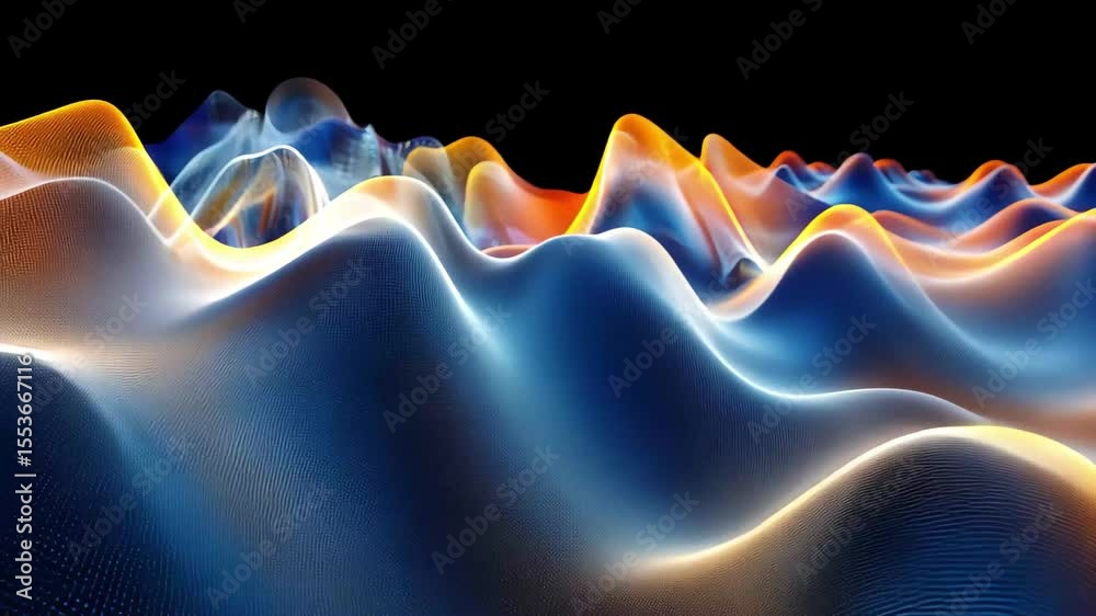 Poster abstract oscillation wave representing big data visualization in a dynamic landscape, abstract oscil
