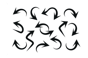 Dynamic Direction: a collection of graphic arrows pointing and turning in a creative way. showcasing the art of clear and effective communication.