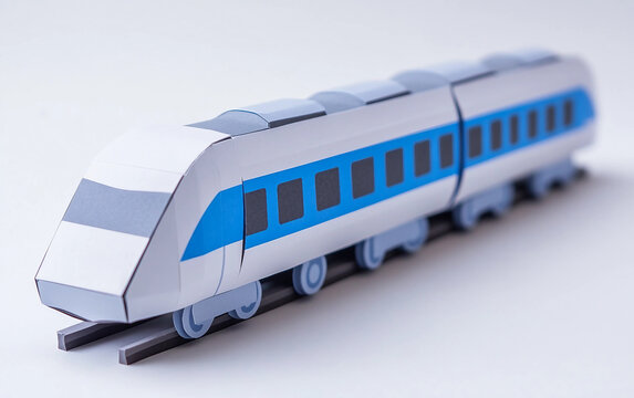 Handcrafted magnetic levitation train model made with precision and care. Generative AI.