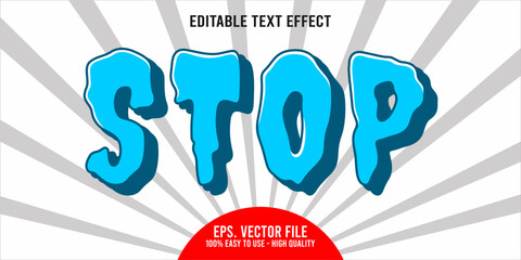 Editable text effect STOP word art typography illustration template style premium vector