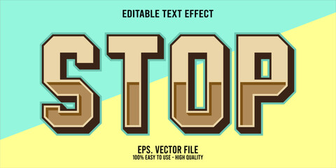 Editable text effect STOP word art typography illustration template style premium vector
