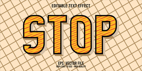 Editable text effect STOP word art typography illustration template style premium vector