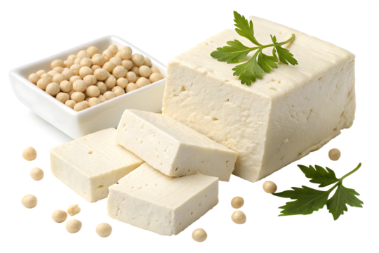  tofu isolated on background white