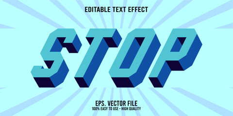 Editable text effect STOP word art typography illustration template style premium vector