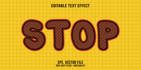 Editable text effect STOP word art typography illustration template style premium vector