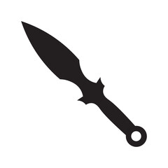 Knife icon vector. Hunting knife illustration sign. Military knife communication symbol. Cold weapon web icon set.
