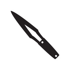 Knife icon vector. Hunting knife illustration sign. Military knife communication symbol. Cold weapon web icon set.