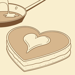 Heart-Shaped Toast with Butter, Perfect for a Romantic Breakfast