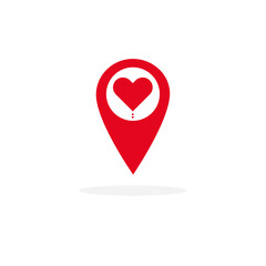 map pointer with heart