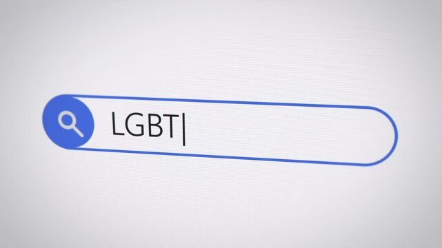 LGBT Lesbian Gay Bisexual Transgender search term in search box on computer screen
