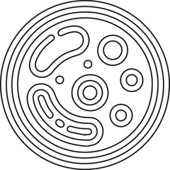Vector illustration of a biological cell with clean black editable stroke on transparent background perfect for medical diagrams, science infographics, education visuals, and biology presentations

