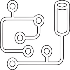Detailed electronic circuit diagram illustration on transparent background ideal for technology presentations, engineering education, electrical schematics, technical manuals, and science visuals