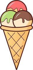 Colorful Ice Cream Cone