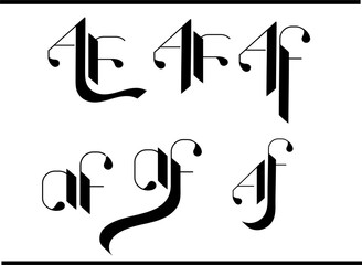 AF Calligraphy Logo – Elegant A and F Interlocked Monogram Emblem Design