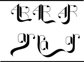 AR Calligraphy Logo – Elegant A and R Interlocked Monogram Emblem Design