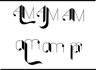 AM Calligraphy Logo – Elegant A and M Interlocked Monogram Emblem Design