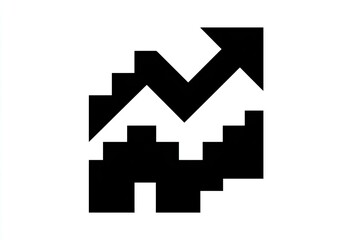 Pixelated graphic of an upward trending graph.