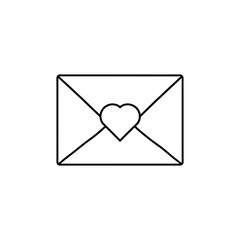envelope with heart seal line art