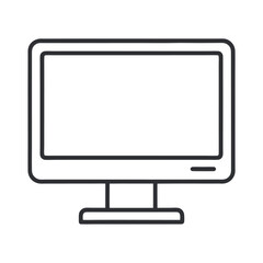 Computer desktop outline icon. Clean line vector for IT and digital use.