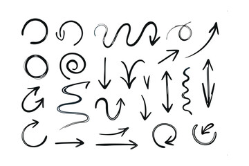 Arrows Collection: A set of various arrows with different shapes, each meticulously drawn and ready for conveying direction, progress, or connection in design.