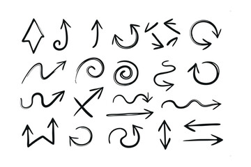 Directional Arrows Collection: A dynamic collection of hand-drawn arrow illustrations, pointing the way forward. Perfect for conveying direction and guidance.