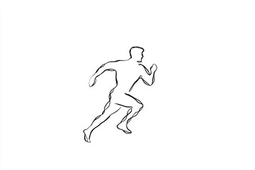Naklejka premium Continuous line drawing of a person running.
