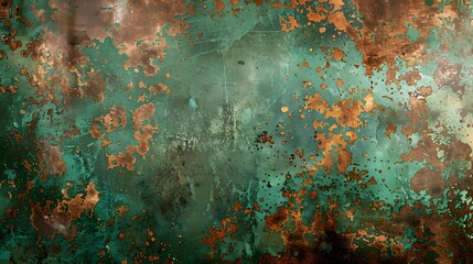 Verdigris Copper Texture Background: Aged Patina with Green and Bronze Tones