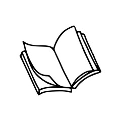 open book line art drawing